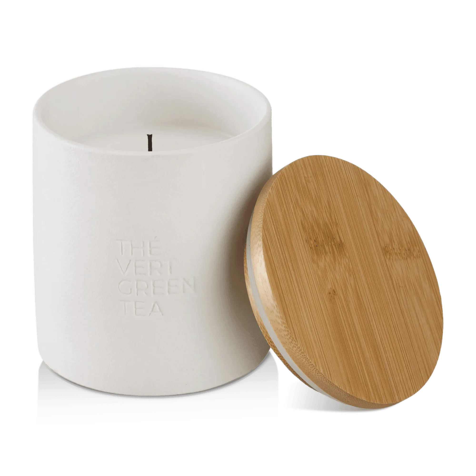 Bouclair Green Tea Candle with Wooden Lid