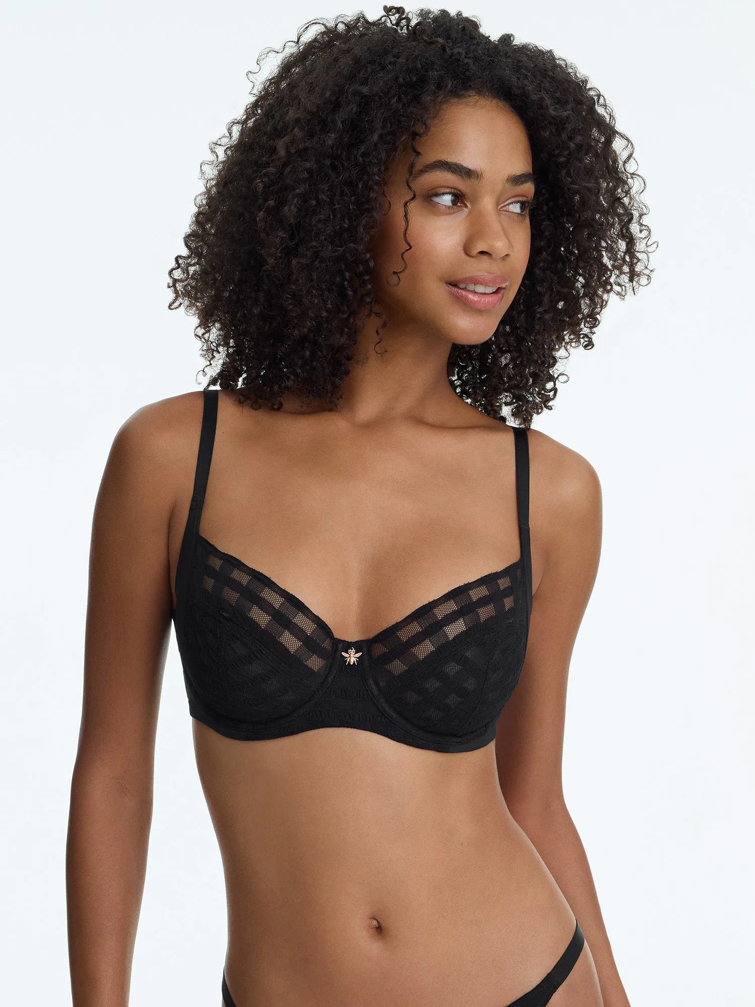 Bonbon Full Coverage Gingham Lace Bra