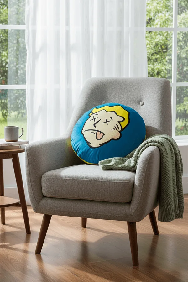 Almofada de peluche Fallout Dead Tired vs Almofada normal