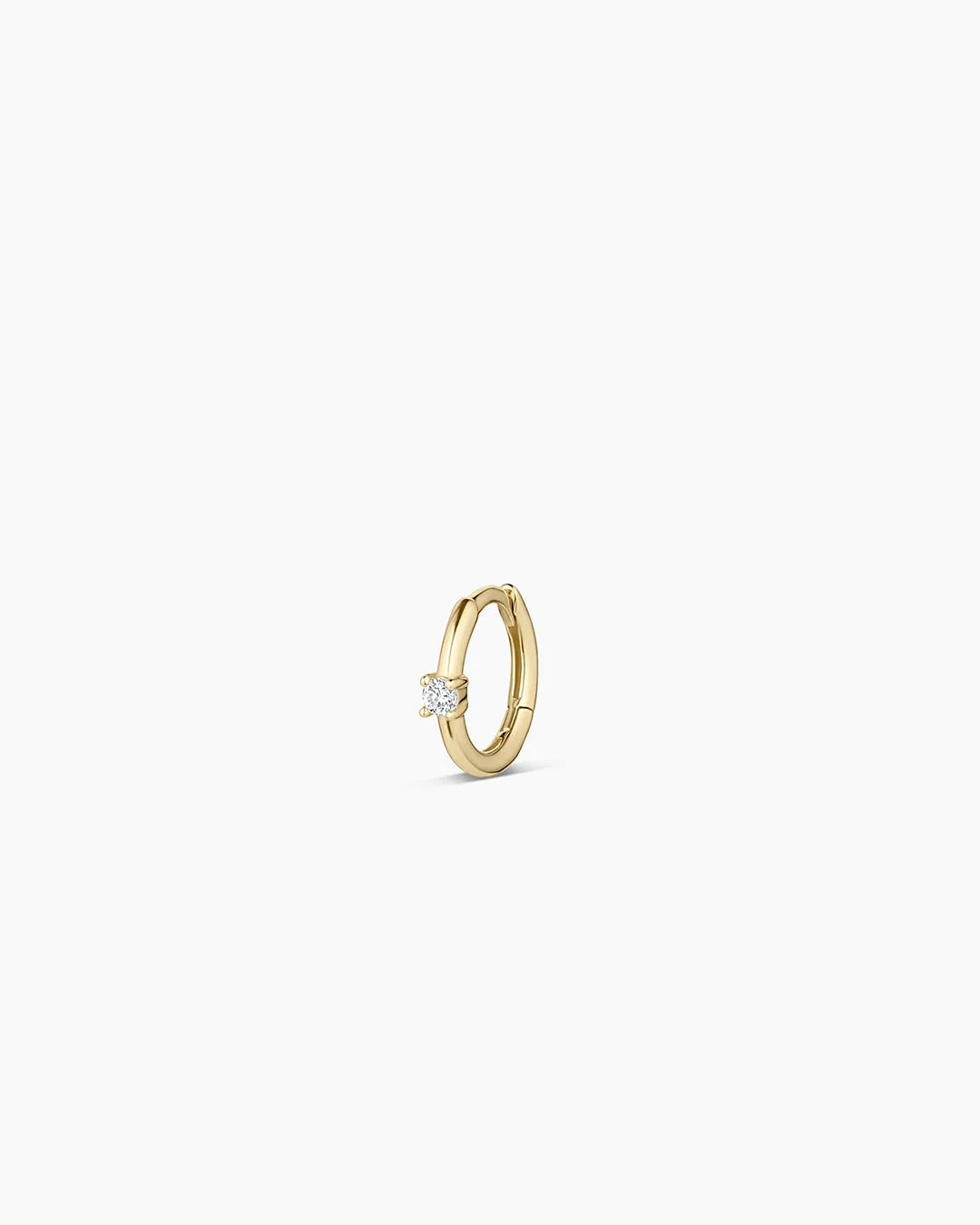 14K Diamond Solitaire Single Huggie