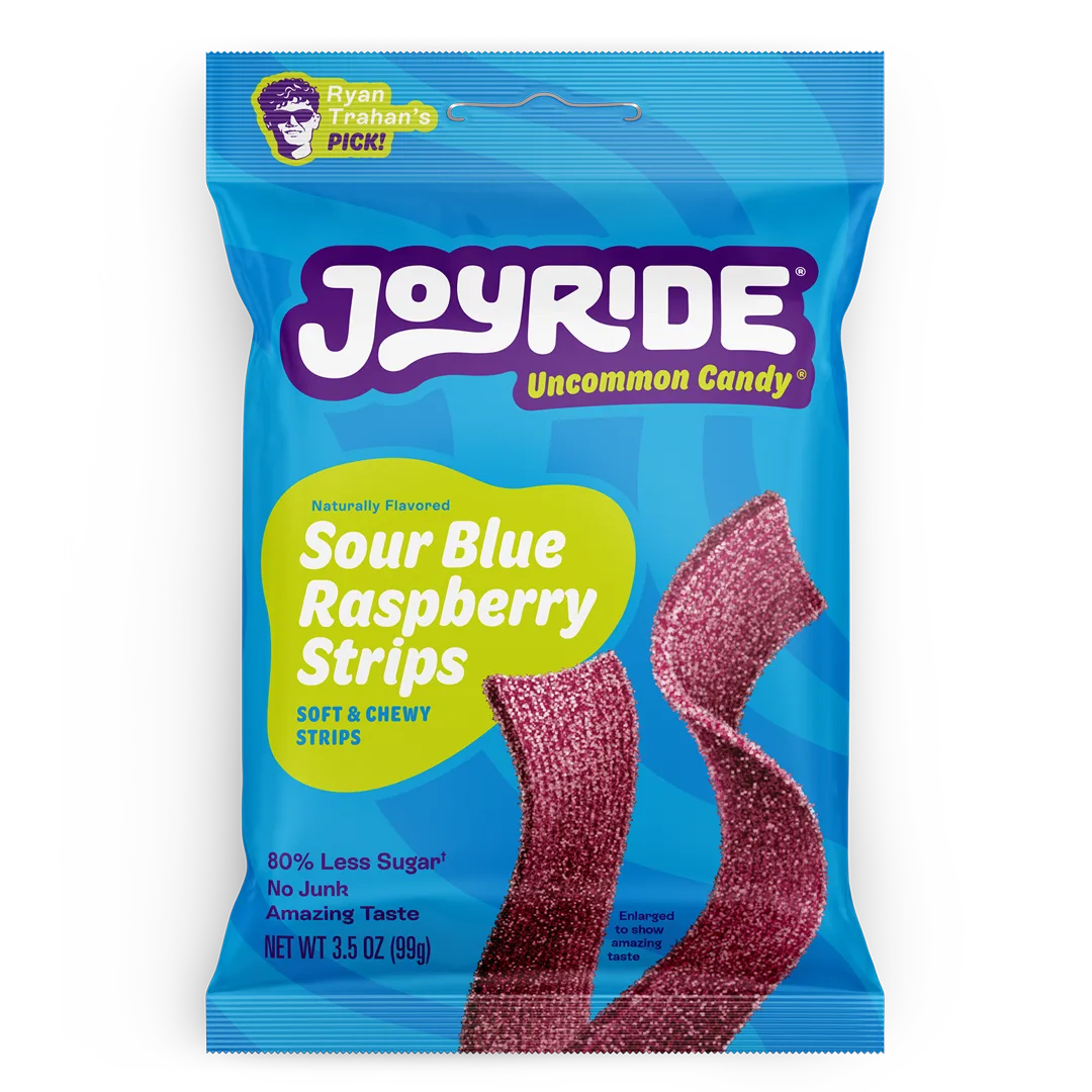 JOYRIDE Sour Strawberry Gummies vs. Sour Blue Raspberry Strips: A Flavor and Texture Comparison