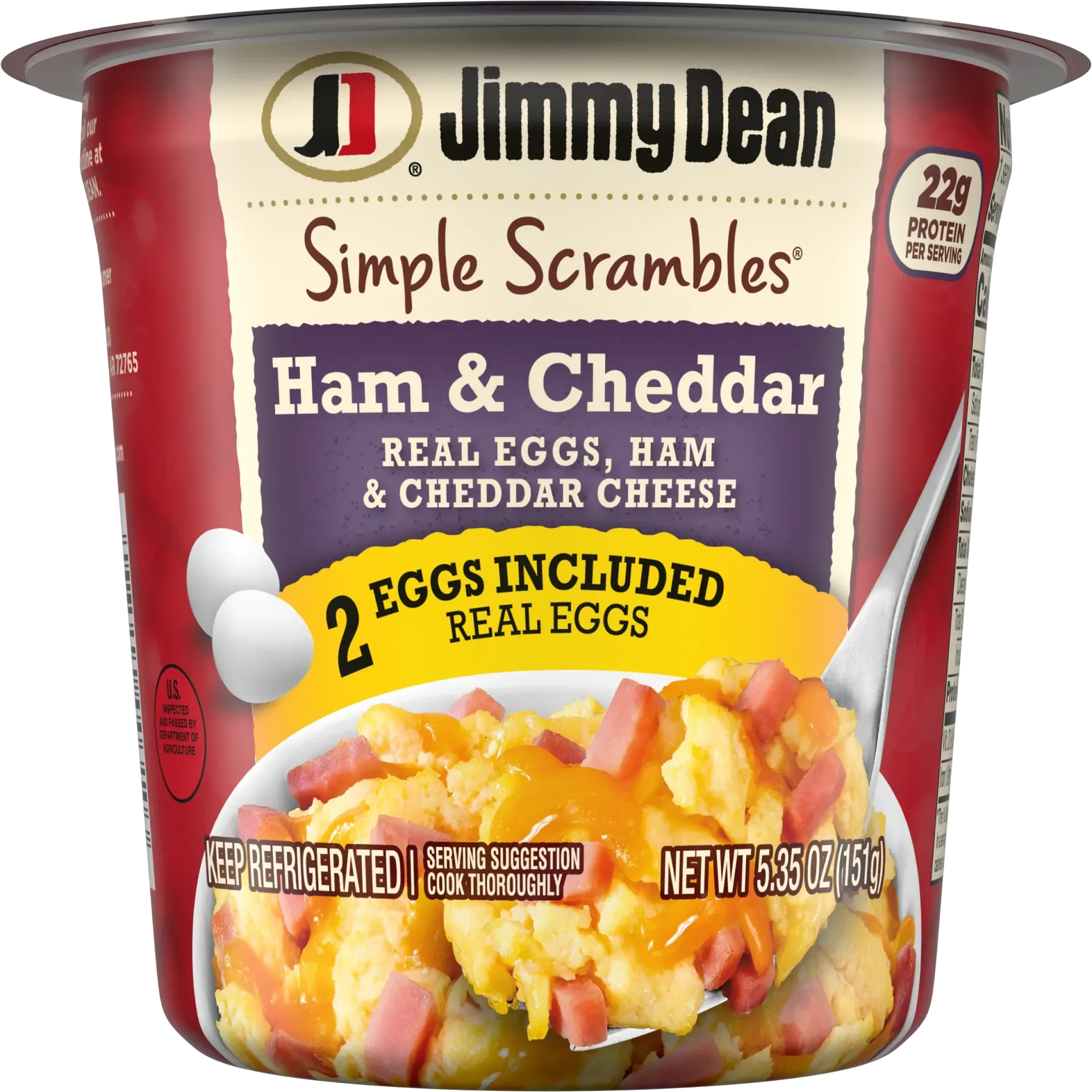 Simple Scrambles Ham and Cheddar Cheese