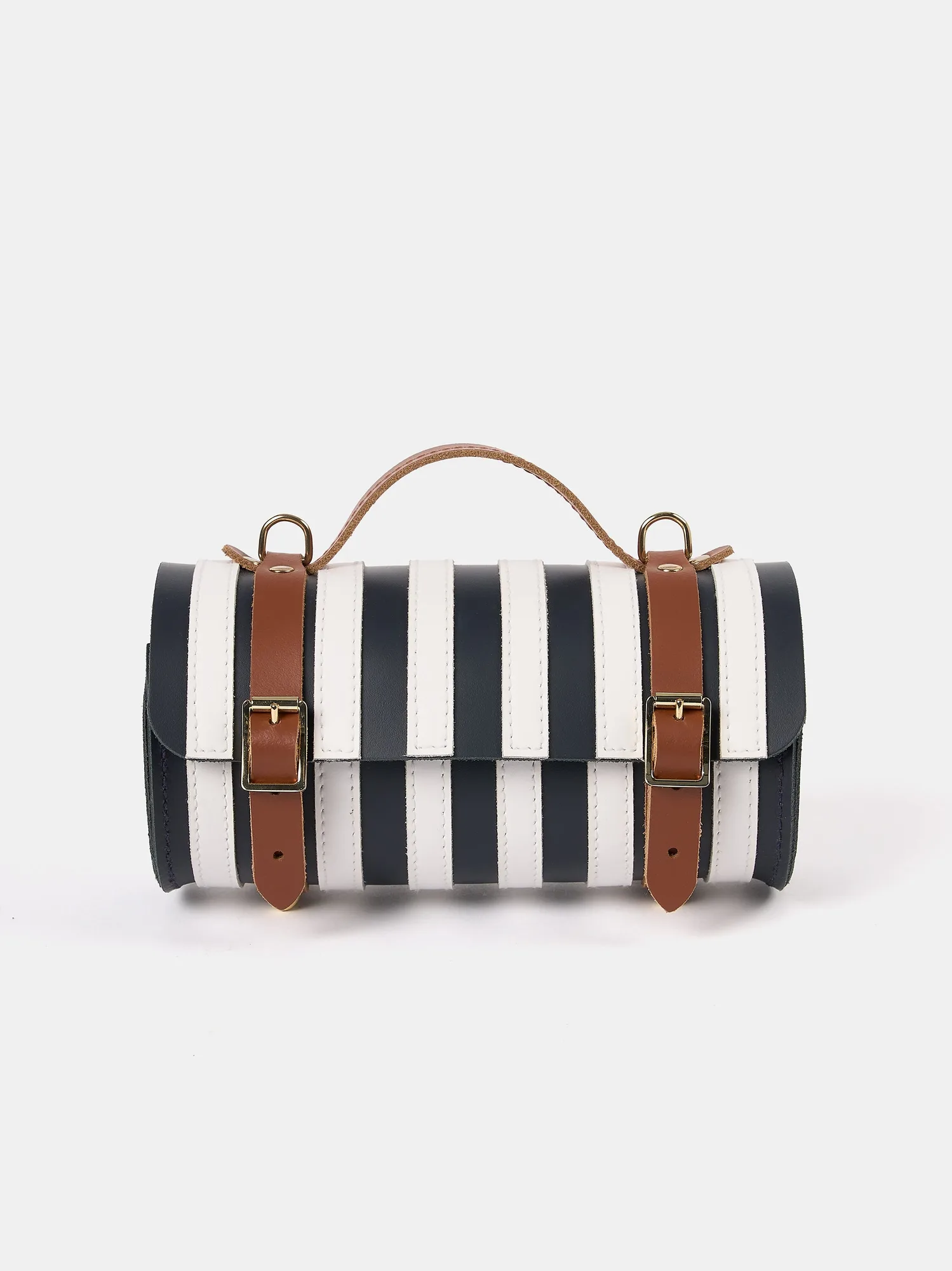 The Micro-Wide Bowls Bag - Azul marino, blanco brillante y bay