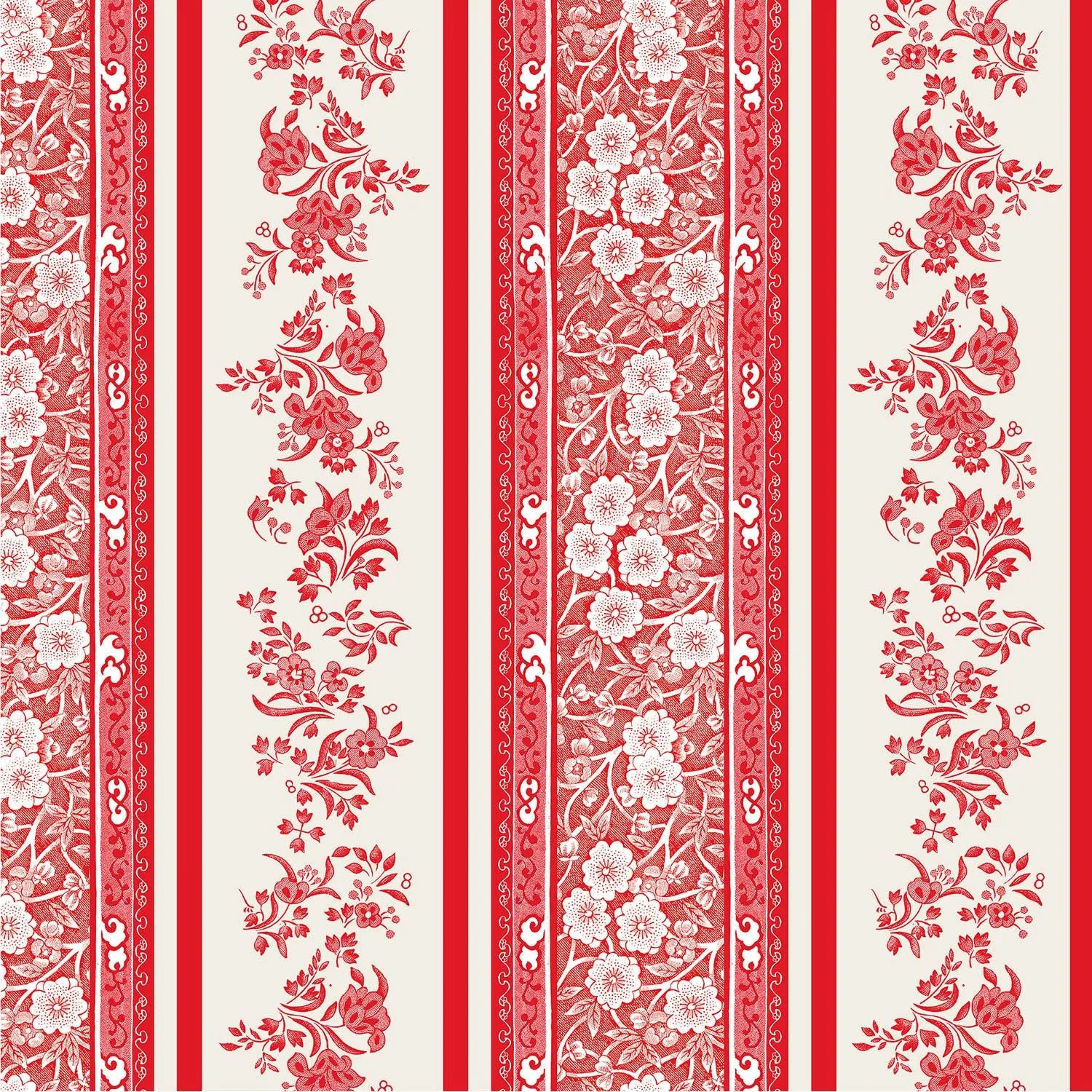 Red Burleigh Stripe Cocktail Napkins