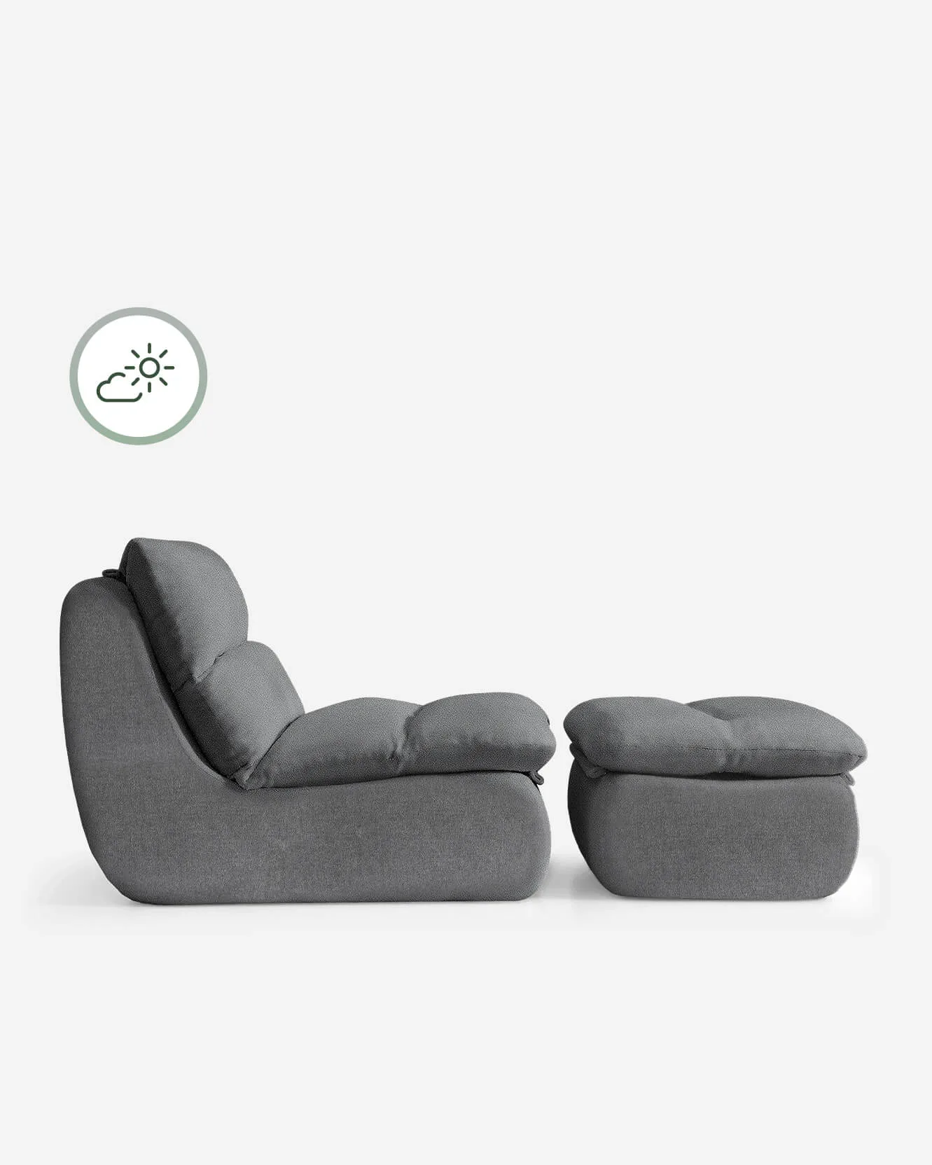 Lennox Outdoor Chair + Ottoman Set