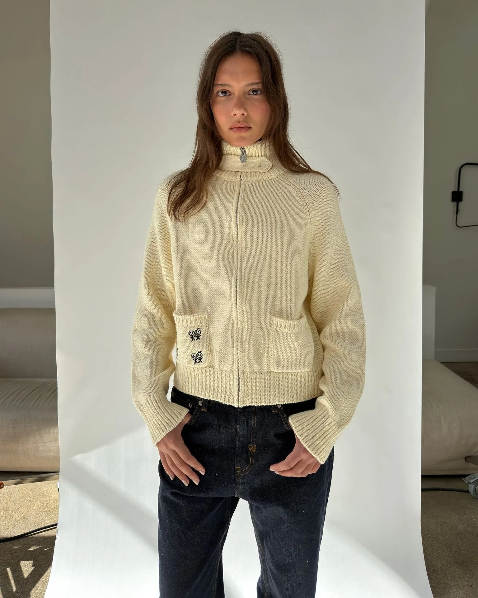Collar Cardigan in Butter Cream