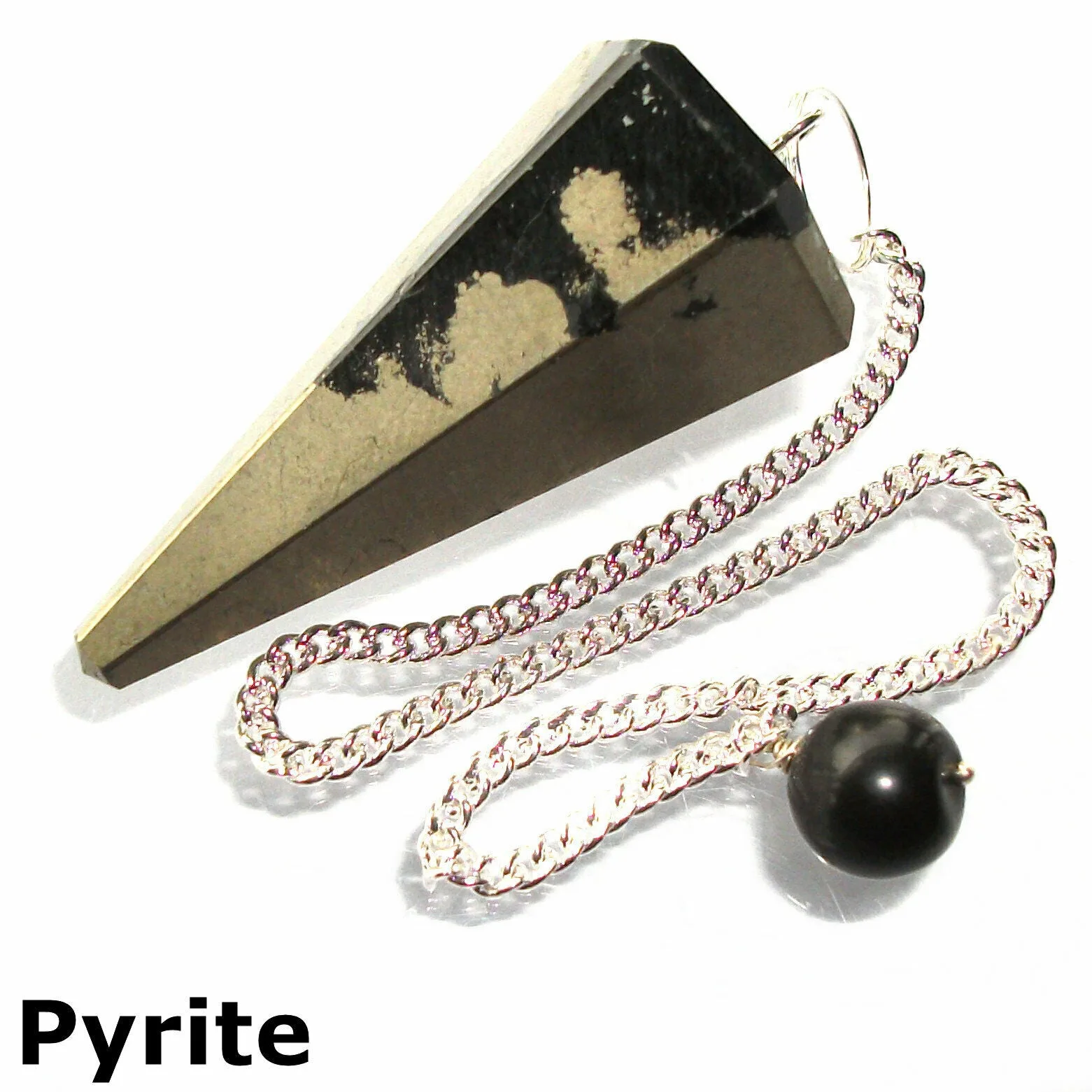 Pyrite Faceted Gemstone Dowsing Pendulum