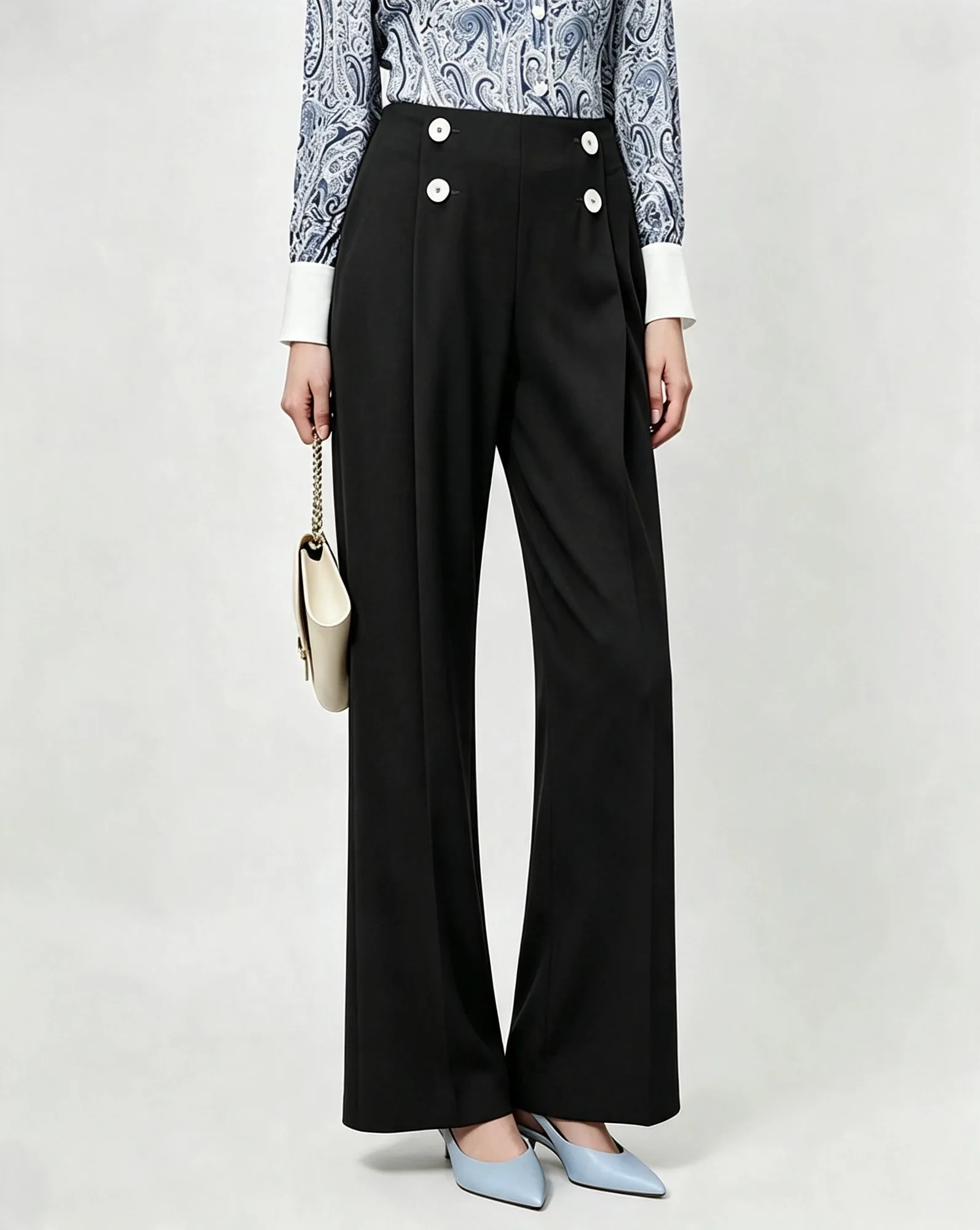 Triacetate Tailored Wide Leg Trousers