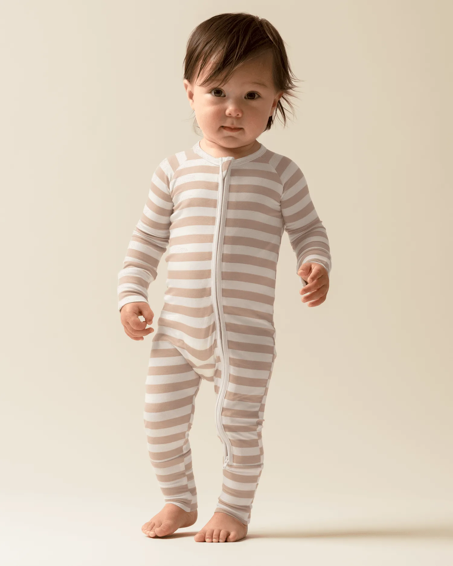 Bamboo Baby Pajama | Fawn Stripe
