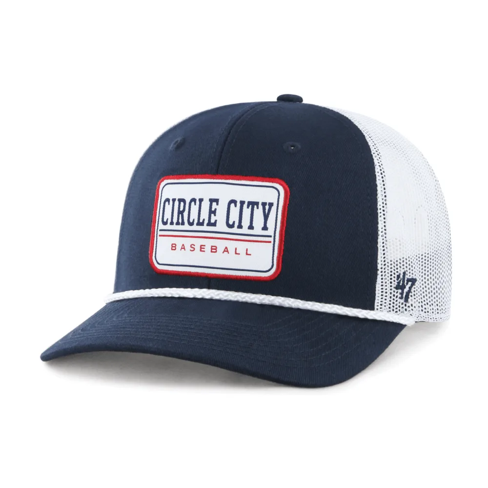 Cappello trucker snapback regolabile '47 Indianapolis Indians adulto Navy Circle City Ellington