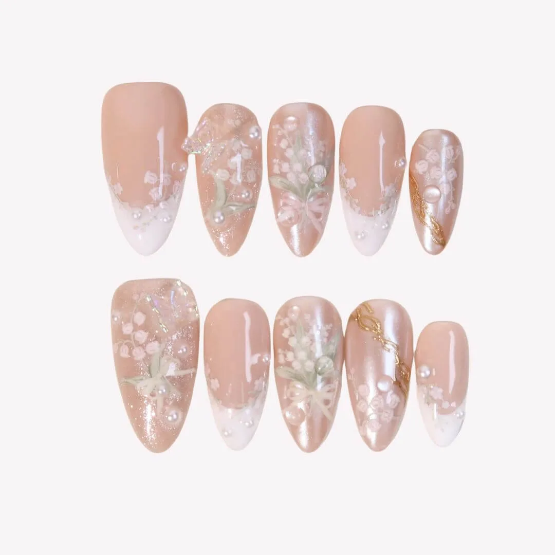 Lily of the Valley Press-On Nails: Spring Floral Style