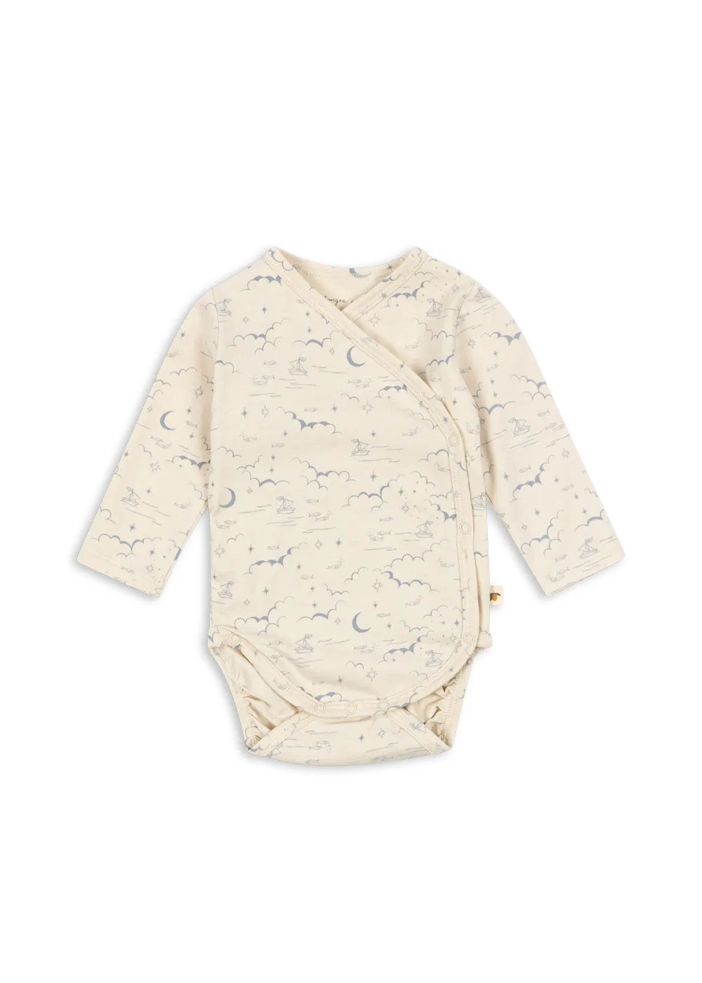 BASIC LONG SLEEVE NEWBORN BODY - cielo marino