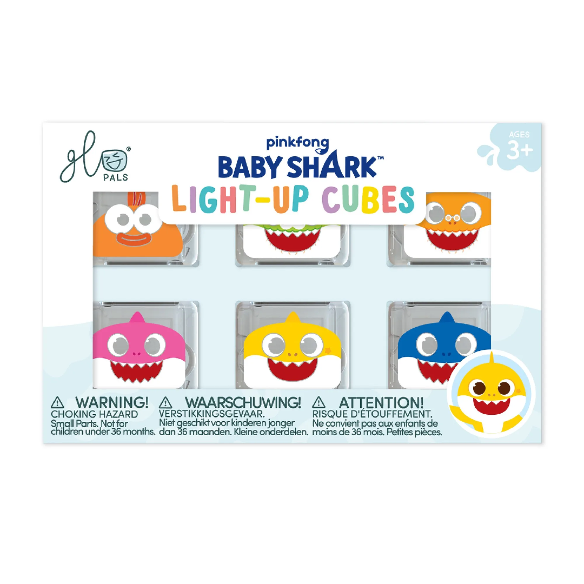 Baby Shark Leucht-Würfel 6er-Pack