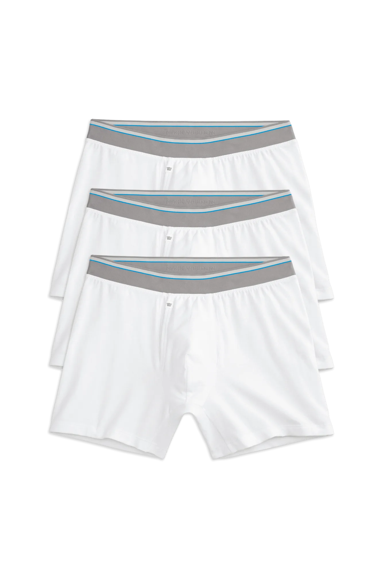 3-Pack AIRKNITˣ Cotton Boxer Briefs - With Fly Bright White