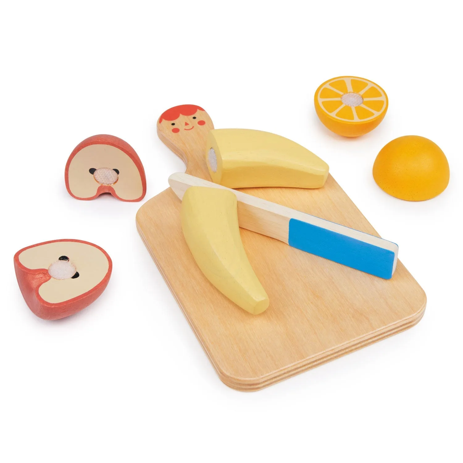 Tábua de Frutas Sorridente de Madeira
