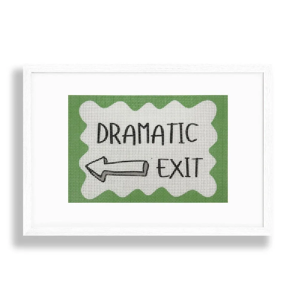 What Is a Needlepoint Canvas Only Project? Dramatic Exit Left Arrow Guide