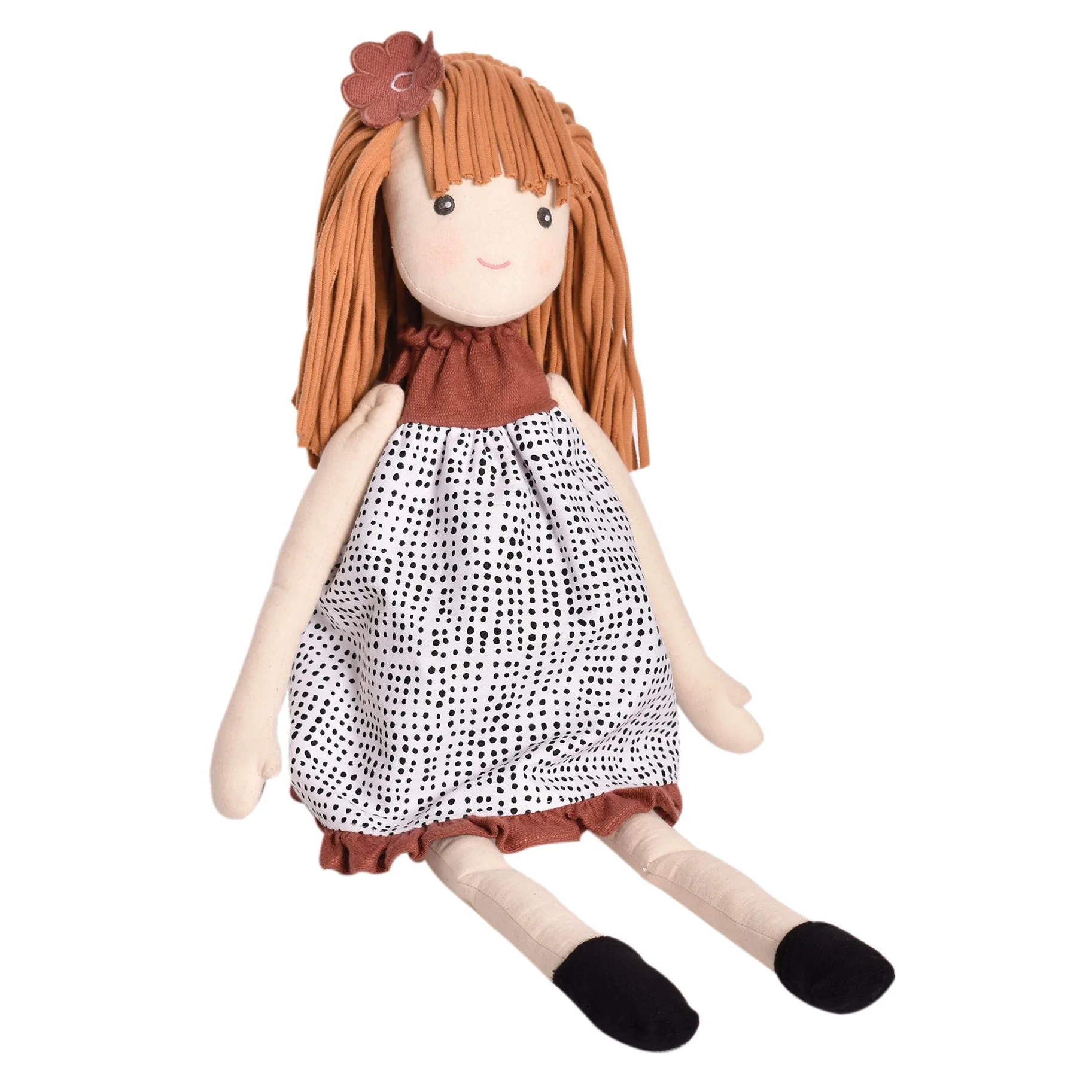 Amber 人形 黒白プリントドレス