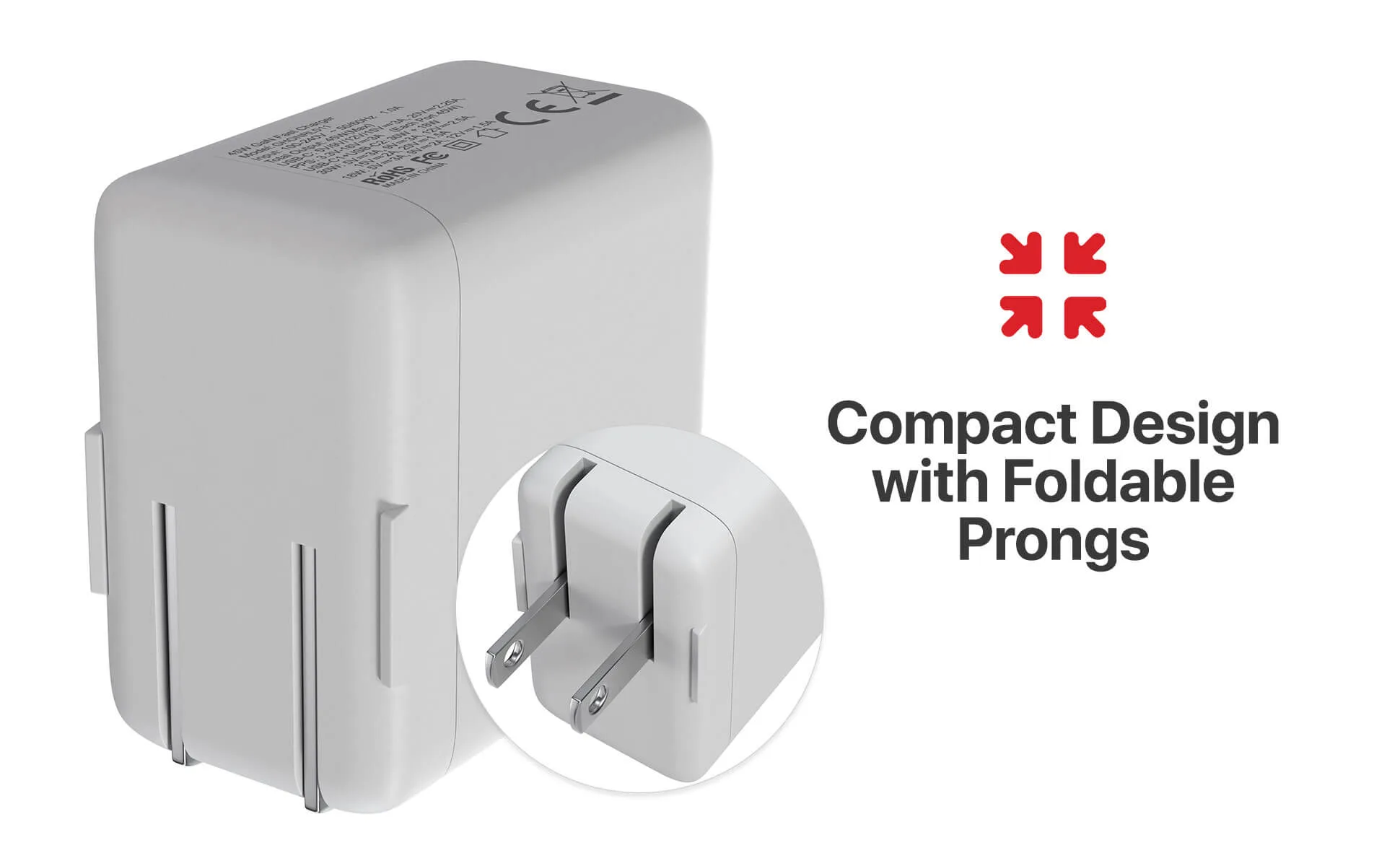 45W Dual USB-C Wall Charger Fast Charging — NRGlinkWall Charger 45W / White