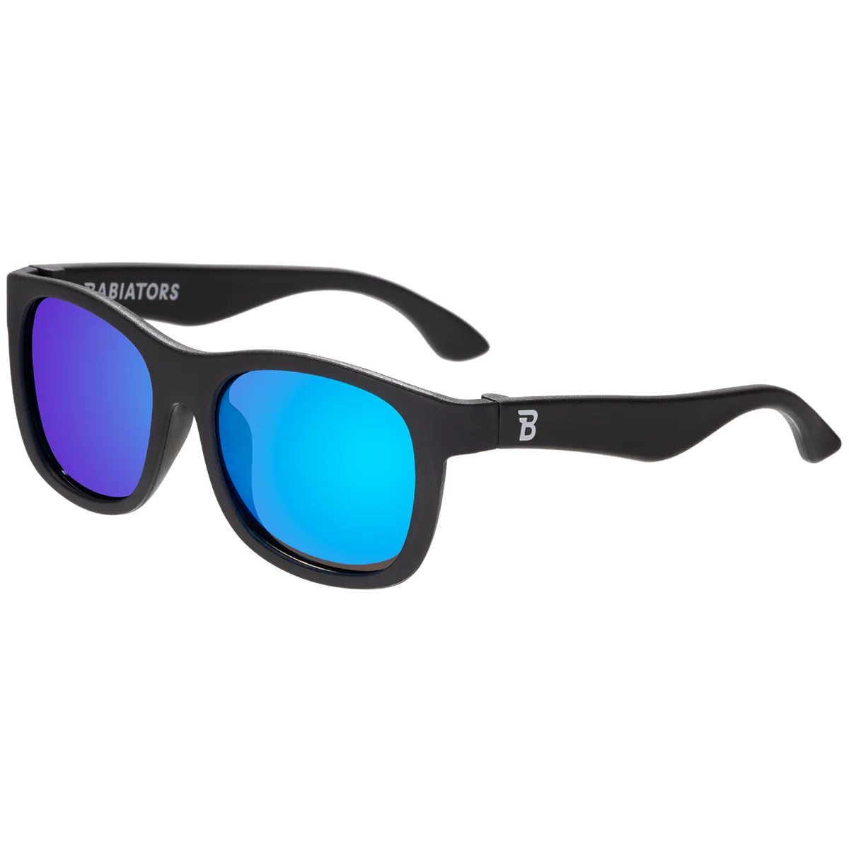 Jet Black Navigator | Polarized Cobalt Blue Mirrored Lenses