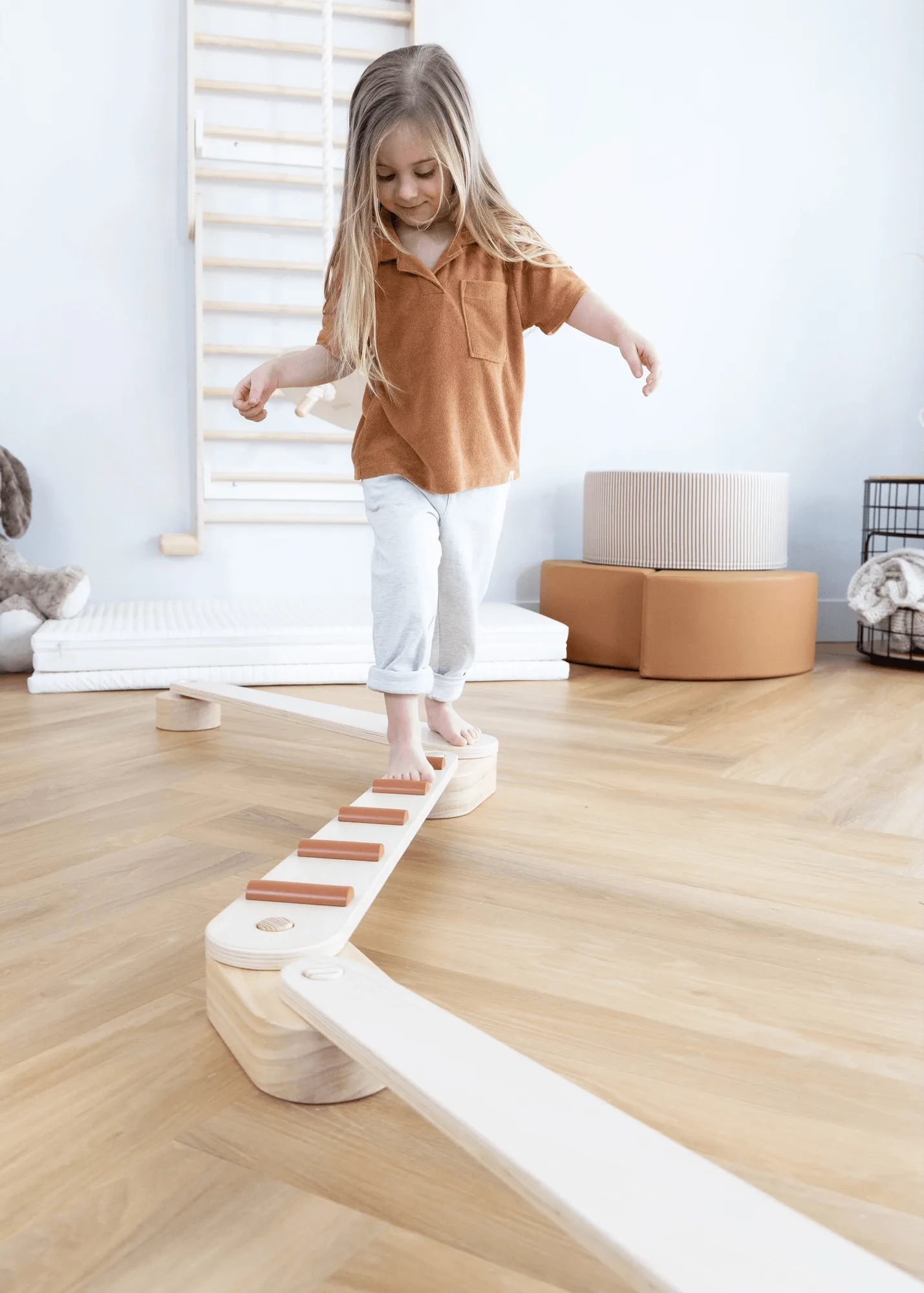 Set di travi di equilibrio in legno - Strisce