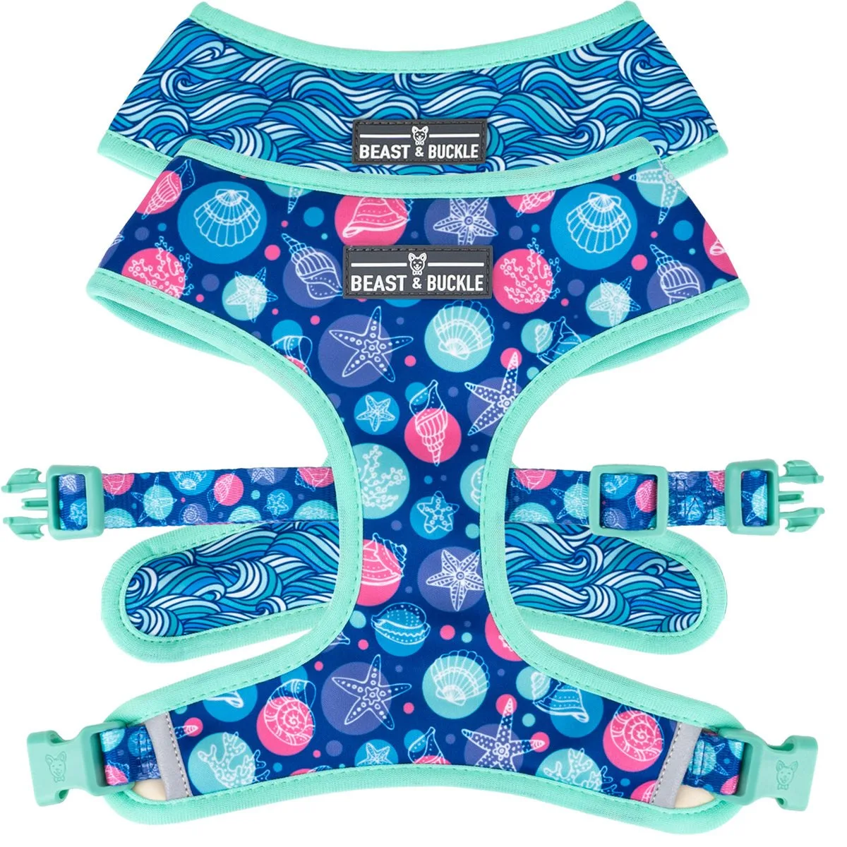 Seashell Reversible Dog Harness