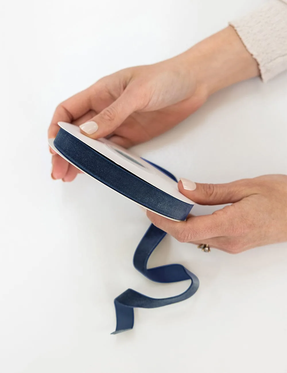 Navy Velvet Ribbon 16mm 10 Meters