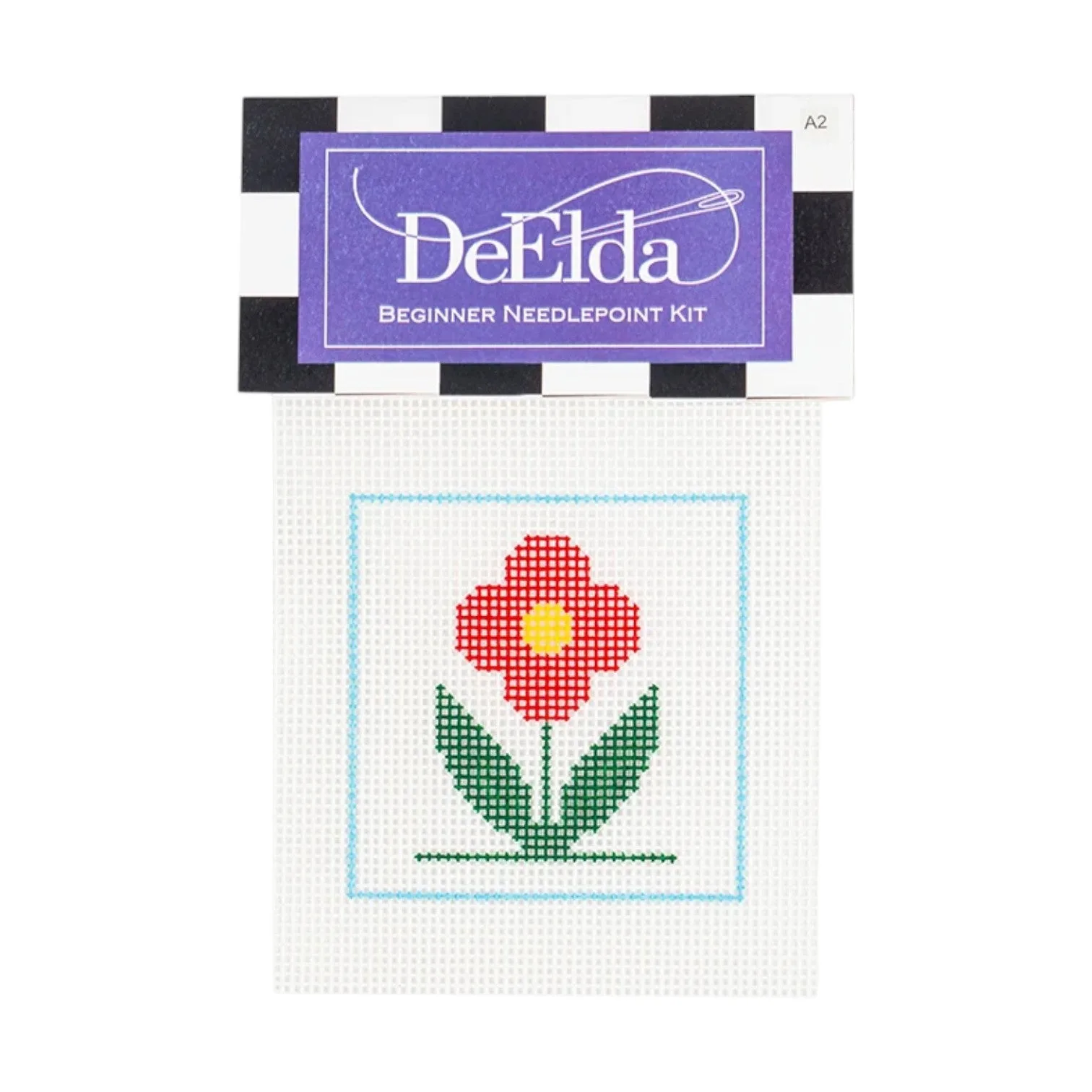 Red Flower Beginner Needlepoint Kit