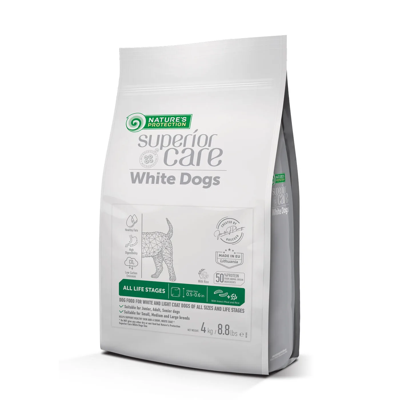All Life Stages Dogs Food for Light Coated All Breeds with Insect & Rice