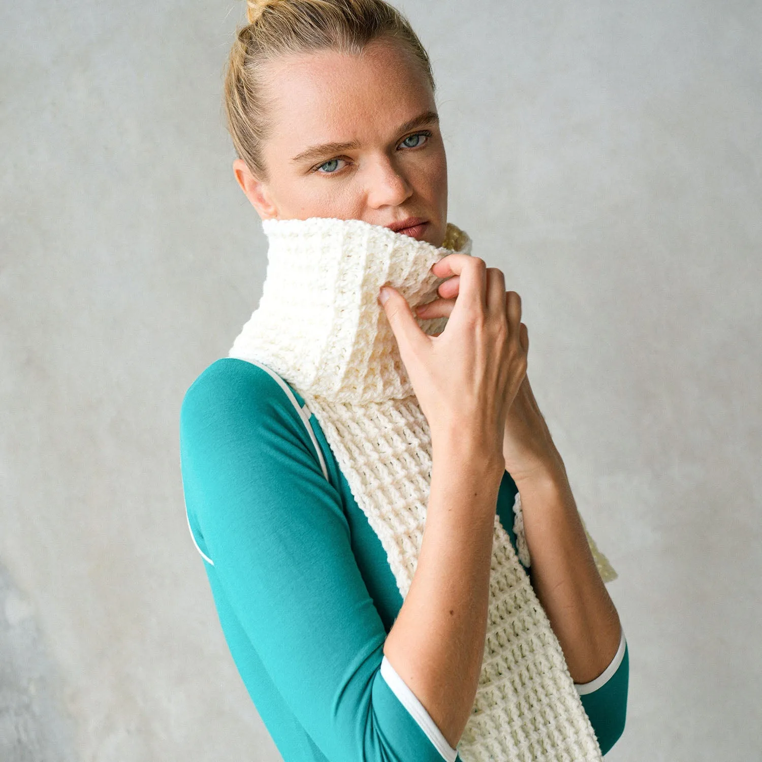 WAFFLE Crochet Scarf in