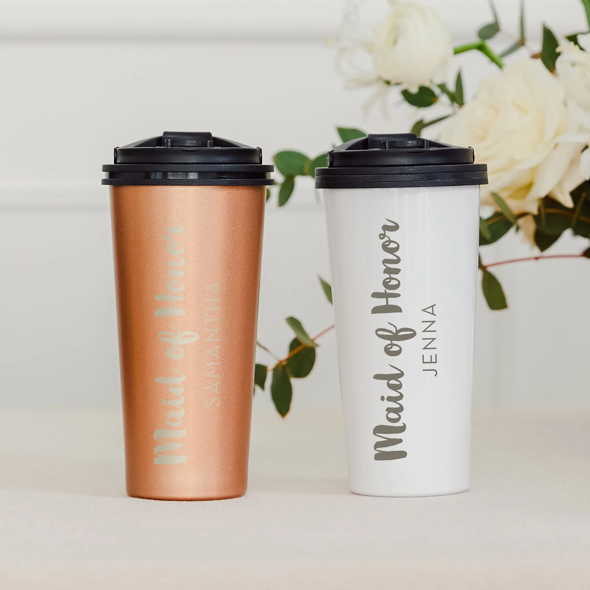 Personalisierter Edelstahl-Reisekaffeebecher zum Mitnehmen - Trauzeugin