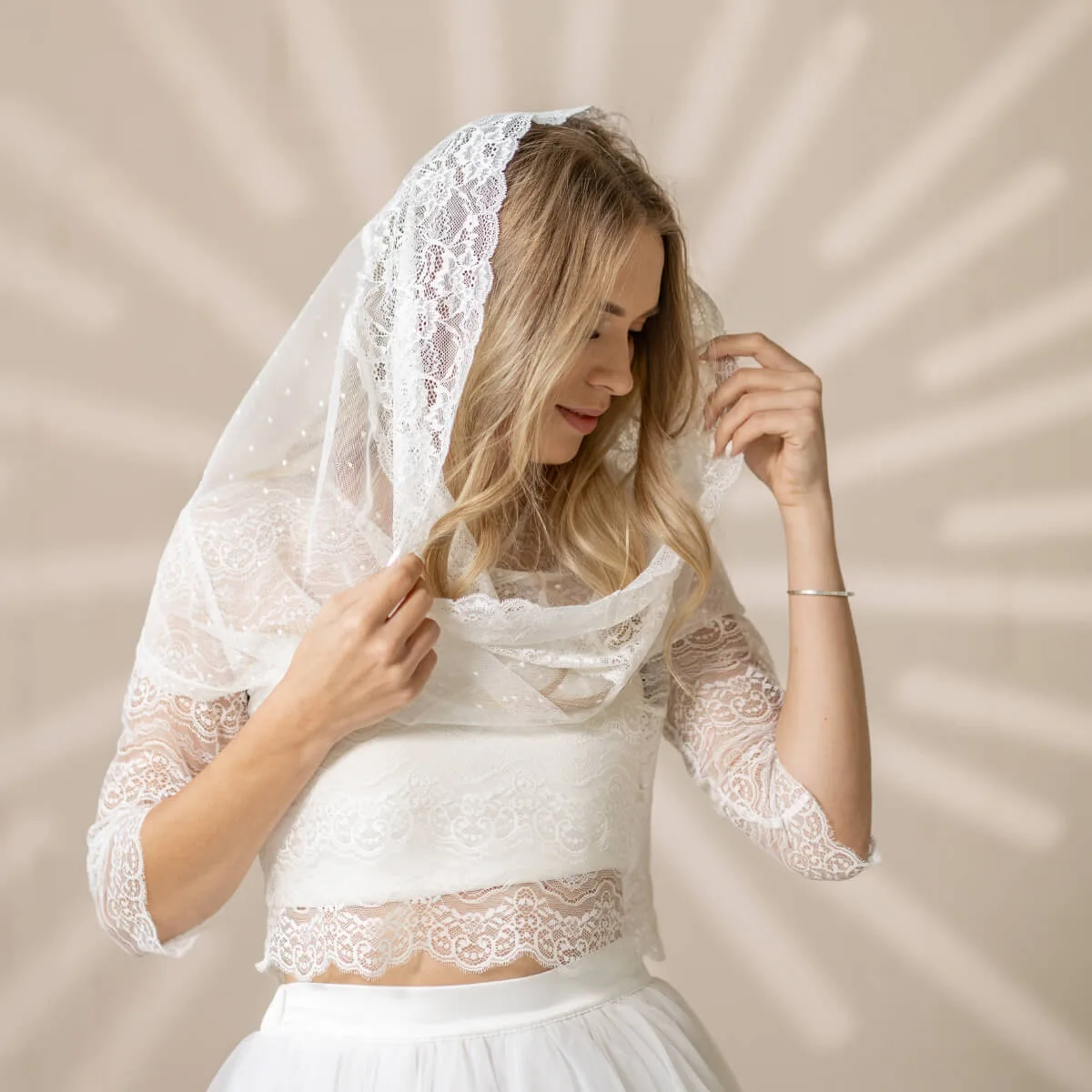 DONNA Catholic Infinity Veil – French Tulle & Italian Lace