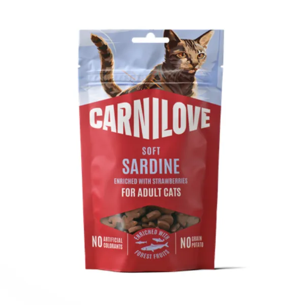Carnilove Adult Soft Cat Treats - Sardines with Strawberries - 50g