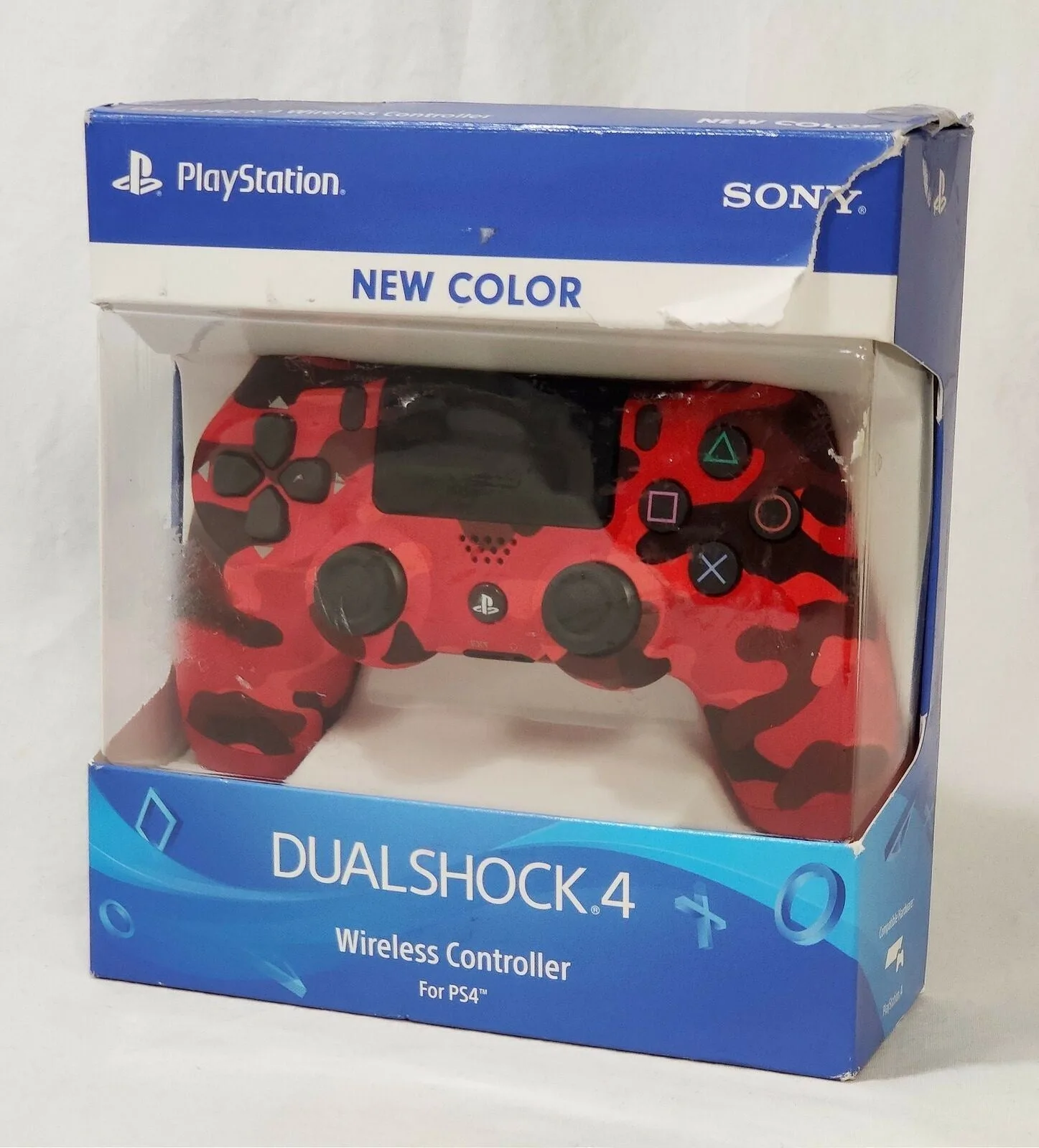 [Recondicionado/Usado] Comando sem fios Sony DualShock 4 PlayStation 4 Vermelho Camuflado CUH-ZCT2U