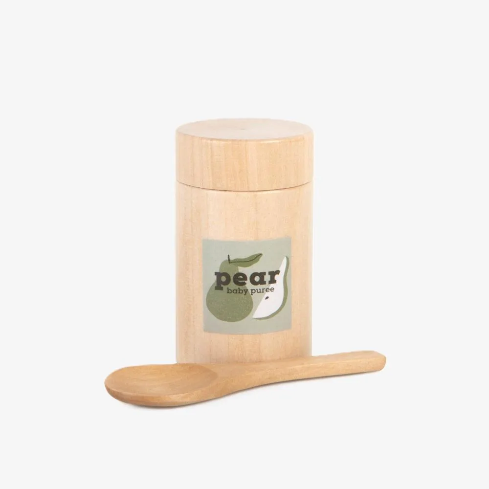 WOODEN TOY - LOOSE CHANGE DOLL FEEDING PEAR PUREE