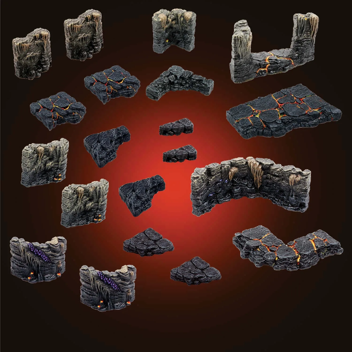 Lava Trifecta Terrain Pack (Painted)