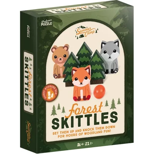 ألعاب الغابة: Skittles مقابل Round Tower Tumbling Blocks