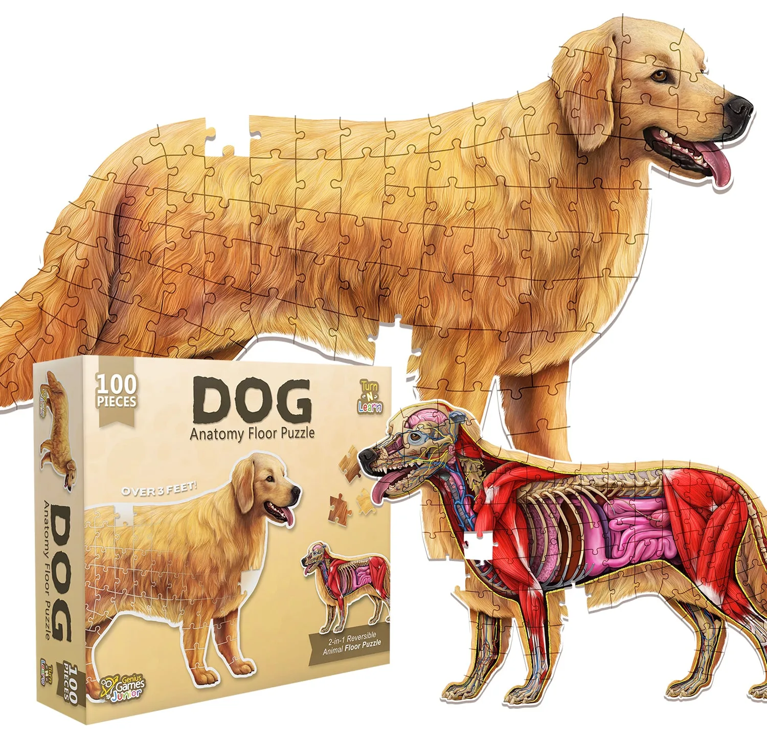 Dog Jigsaw Puzzle - 4FT Double Sided Floor Puzzle