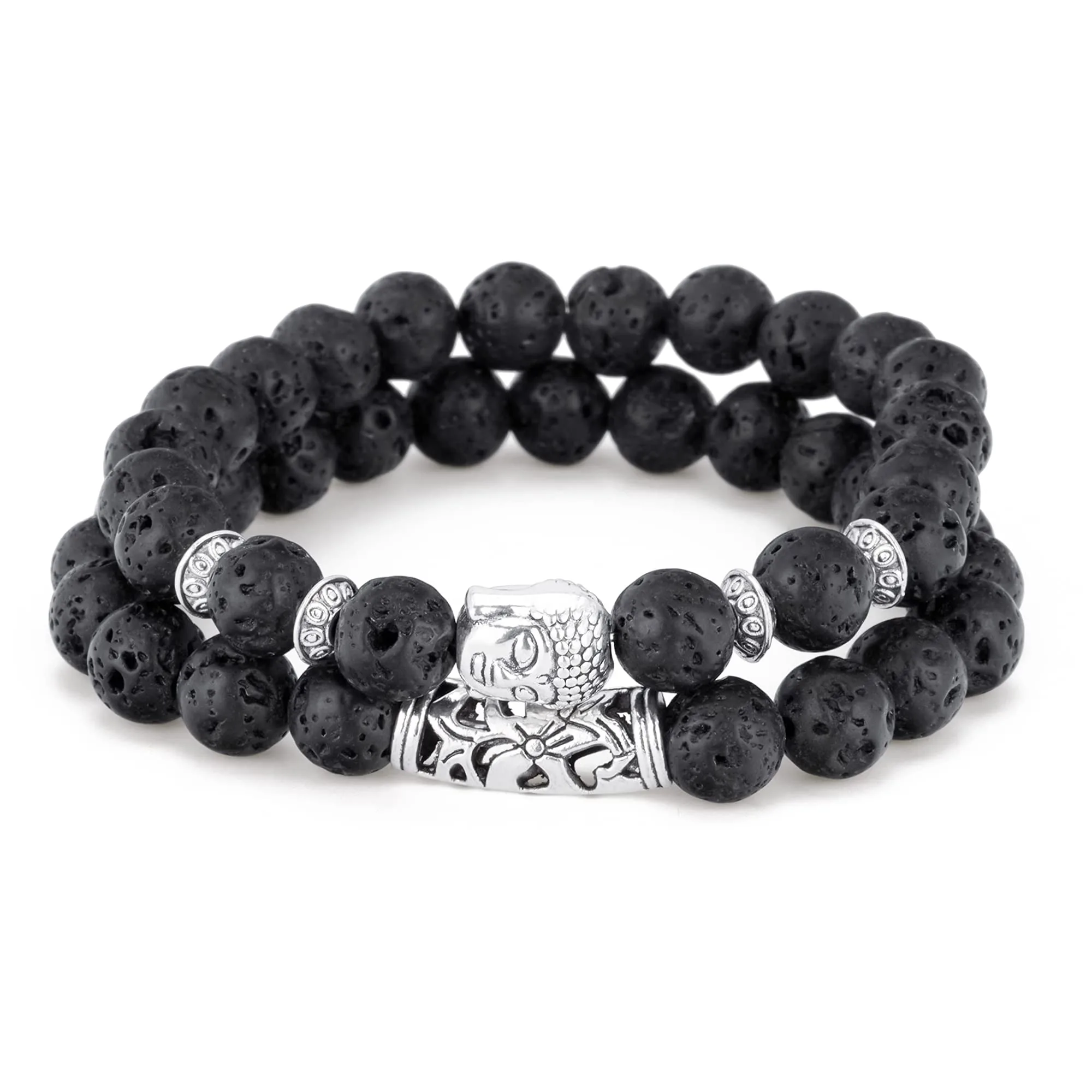Náramek Feng Shui Buddha z titanových korálků