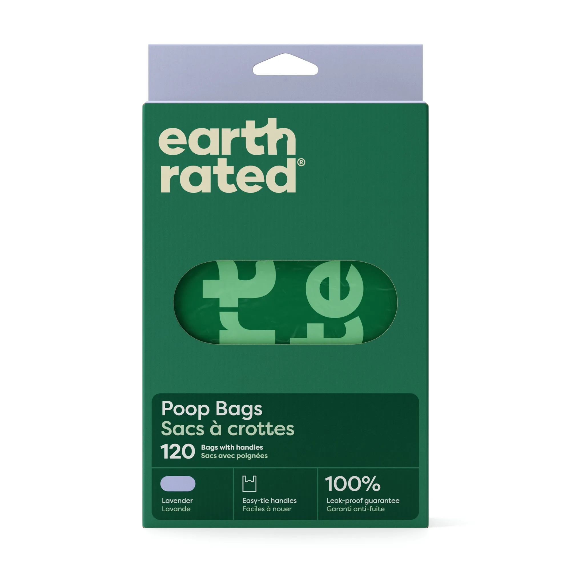 Earth Rated 120 bolsas para heces con asa Lavanda