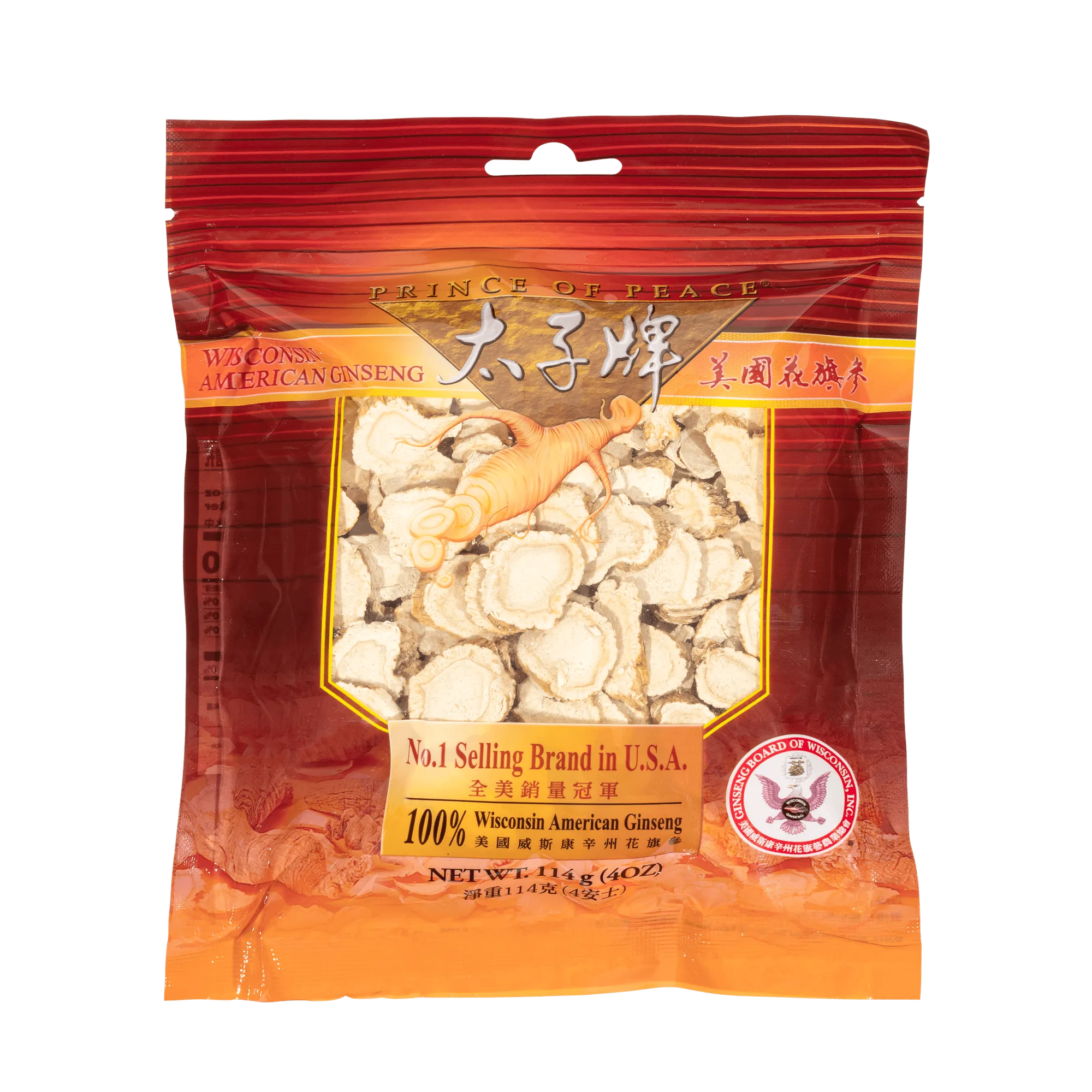 Prince of Peace Wisconsin American Ginseng Slices, 4oz