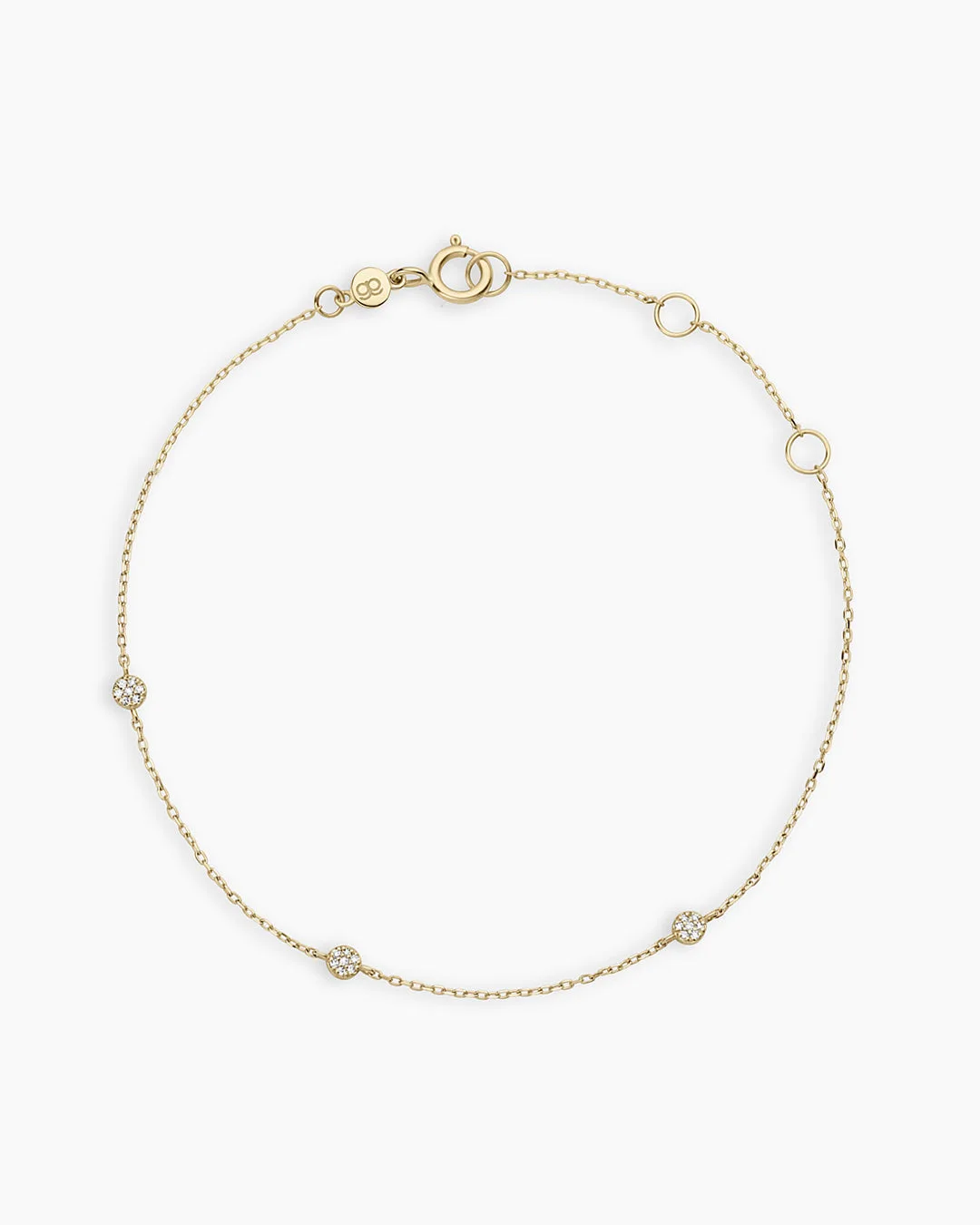 14K Diamond Pave Dot Bracelet