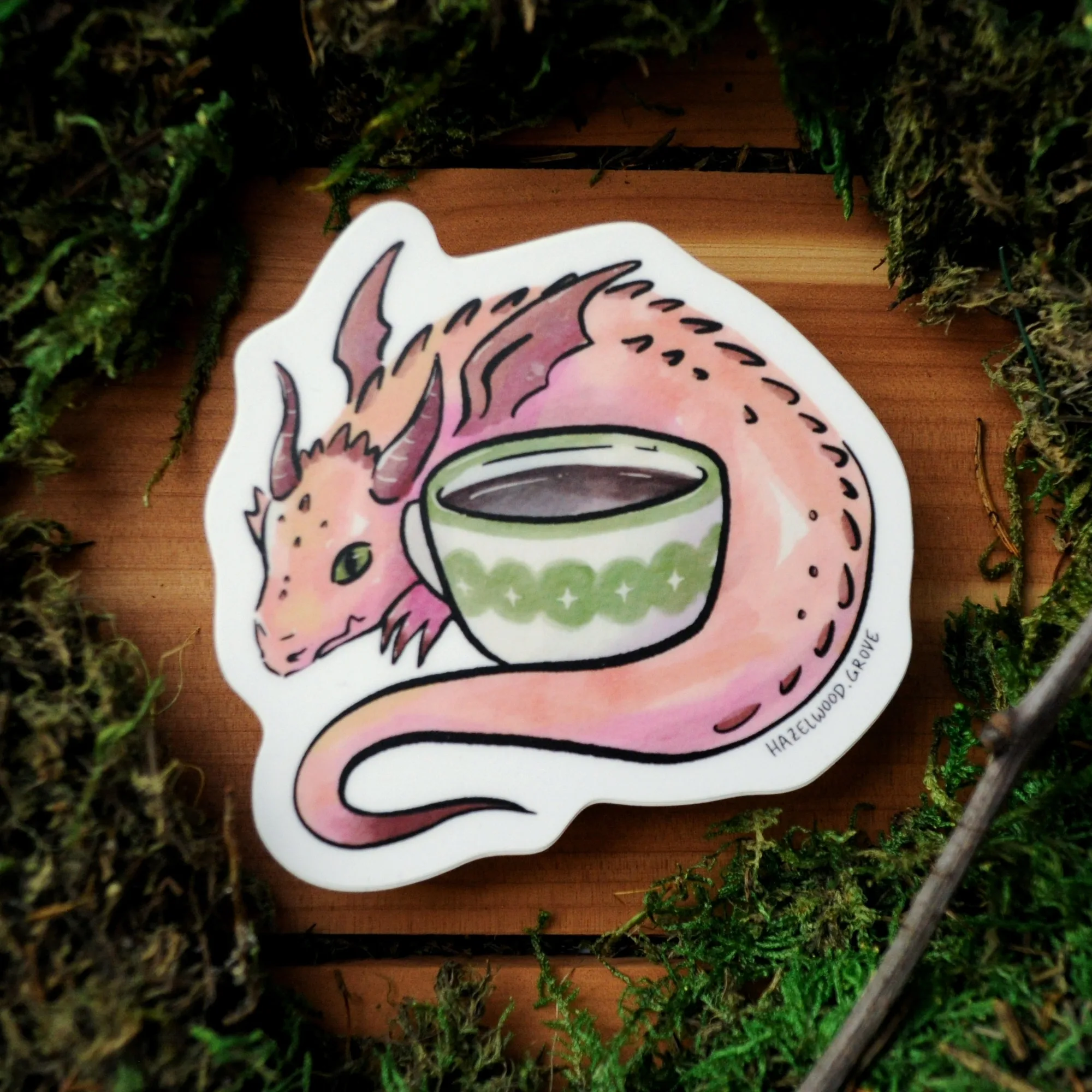 Dragon Teacup Vinyl Sticker